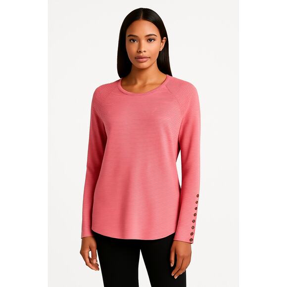 J. McLaughlin Janie Sweater in Peony/Fuchsia Stripe - Picture 1 of 10
